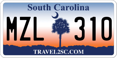 SC license plate MZL310