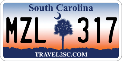 SC license plate MZL317