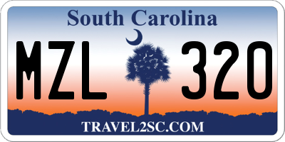 SC license plate MZL320