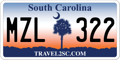 SC license plate MZL322