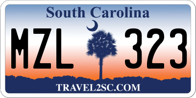 SC license plate MZL323