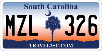 SC license plate MZL326