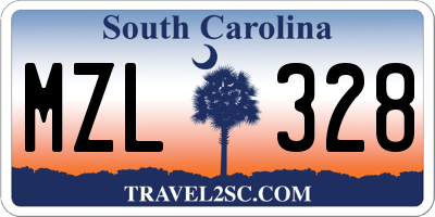 SC license plate MZL328