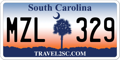 SC license plate MZL329