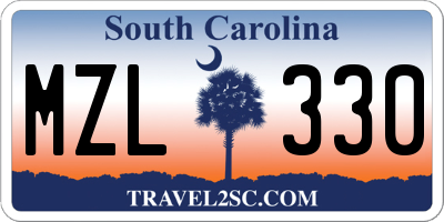 SC license plate MZL330