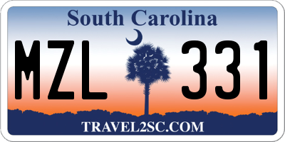 SC license plate MZL331