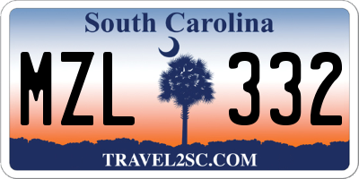 SC license plate MZL332