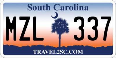 SC license plate MZL337
