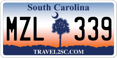 SC license plate MZL339