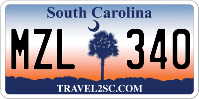SC license plate MZL340