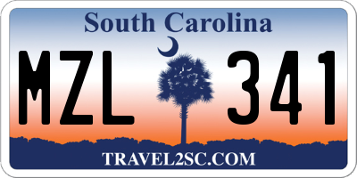 SC license plate MZL341