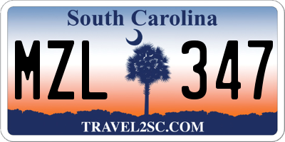 SC license plate MZL347
