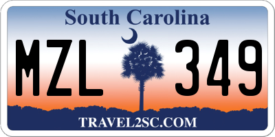 SC license plate MZL349