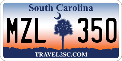 SC license plate MZL350