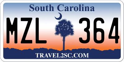 SC license plate MZL364