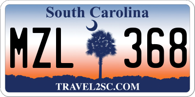 SC license plate MZL368