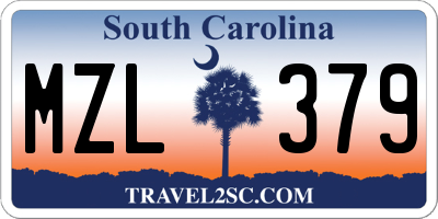 SC license plate MZL379
