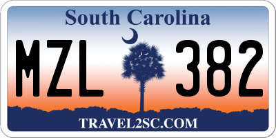 SC license plate MZL382
