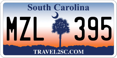 SC license plate MZL395