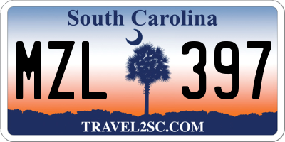 SC license plate MZL397