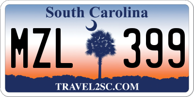 SC license plate MZL399