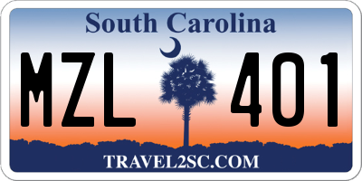 SC license plate MZL401