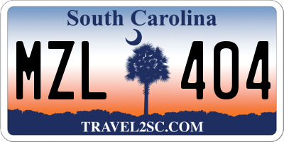 SC license plate MZL404