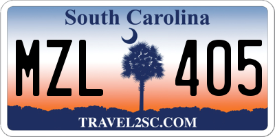 SC license plate MZL405