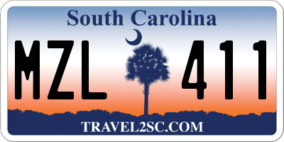 SC license plate MZL411