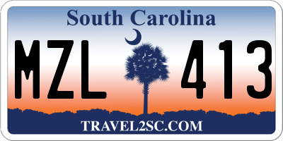 SC license plate MZL413
