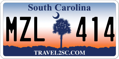 SC license plate MZL414