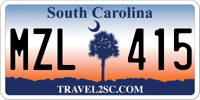SC license plate MZL415