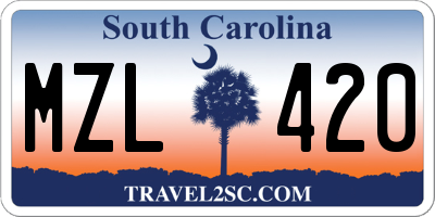SC license plate MZL420
