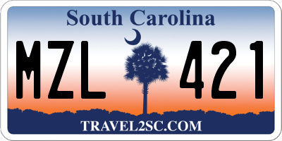 SC license plate MZL421