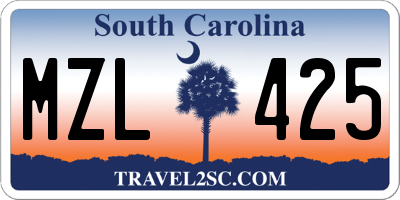 SC license plate MZL425
