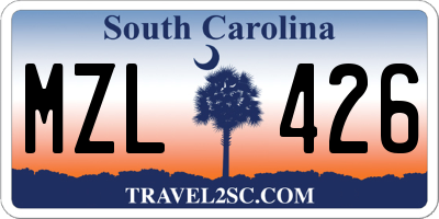 SC license plate MZL426