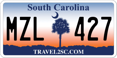 SC license plate MZL427