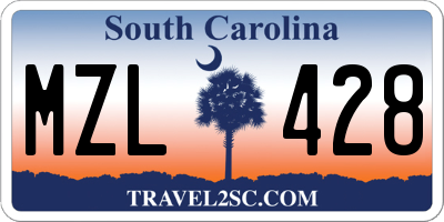SC license plate MZL428