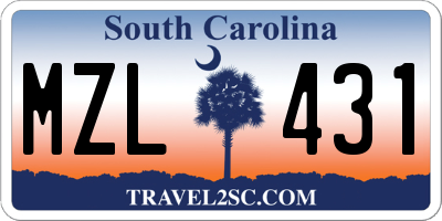 SC license plate MZL431