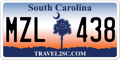 SC license plate MZL438