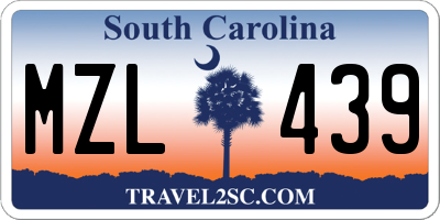SC license plate MZL439