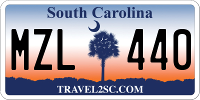 SC license plate MZL440