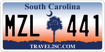 SC license plate MZL441