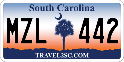 SC license plate MZL442
