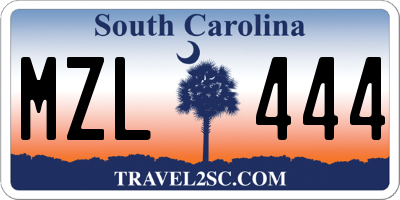 SC license plate MZL444