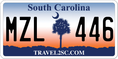 SC license plate MZL446