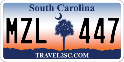 SC license plate MZL447