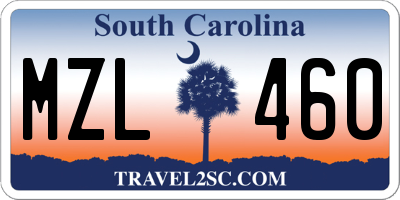 SC license plate MZL460