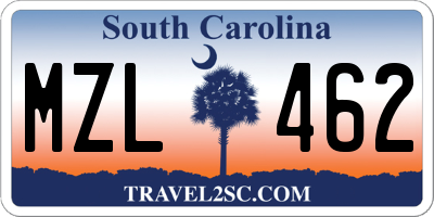 SC license plate MZL462