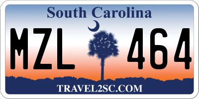 SC license plate MZL464